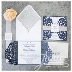 Elegant Floral Laser Cut Wedding Invitation [Suite]