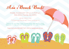 Beach Sandals Umbrella Party Birthday Party Invitation