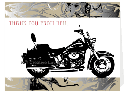Motorcycle Thank You Note Card