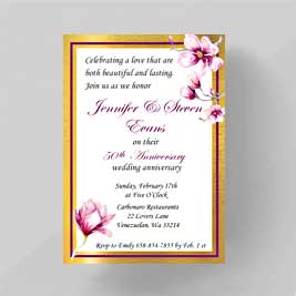Magnolia Flowers Anniversary Invitation