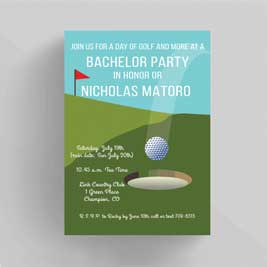 Golf Outing Bachelor Party Invitation