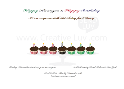 7 Kwanzaa Cupcakes invitation