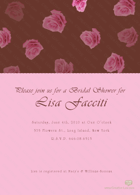 Chocolate & Rose Announcement, sweet invitation, flower invitation, roses invitation, roses announcement, girls announcement, bridal invitation, engagement announcement, sweet sixteen invitation, valentine, Bridal Shower