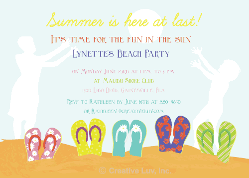Beach Sandals Party Flat Invitation