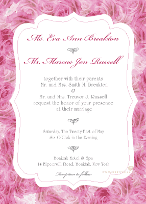 Bed of Roses Wedding Invitation