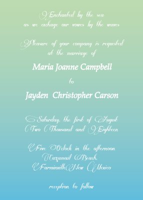 Blue Lagoon Wedding Invitation