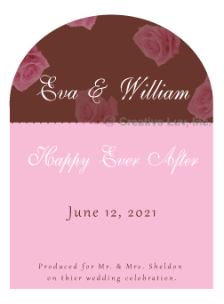 Chocolate and Roses Arched Wine Label