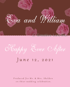 Chocolate and Roses Rectangle Wine Labels