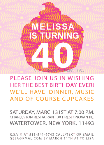 Cupcake Wish Birthday Flat Invitation