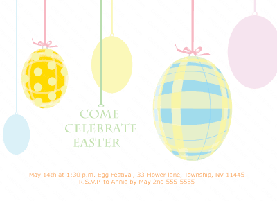 Easter Ornaments Invitation, Eggs, Easter Egg, decorated eggs, easter egg ornaments
