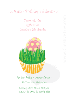 Easter Cupcake Invitation