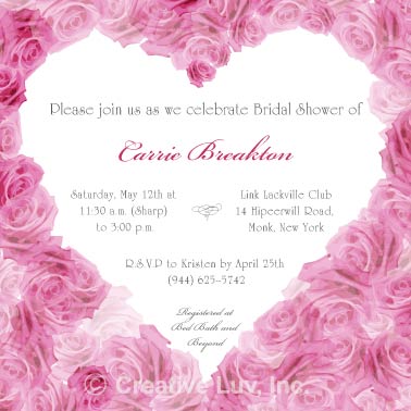 Heart of Roses Bridal Shower Invitation
