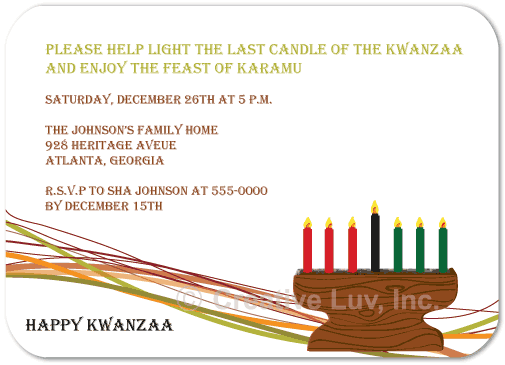 Kwanzaa Candle Kwanzaa Flat Invitation