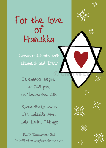 Love of Hanukkah Flat Invitation