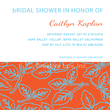 Mod Leaves Bridal Shower Invitation