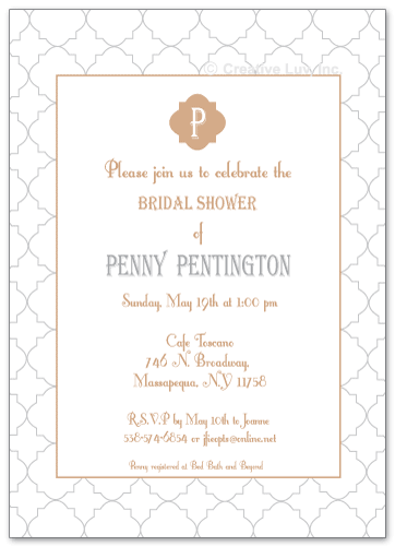 Pattern Bridal Shower Invitation