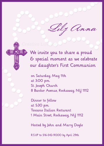 Rosary Bead Communion Invitation