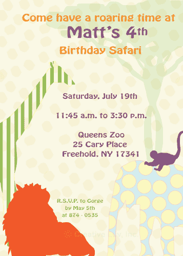 Safari Birthday Flat Invitation