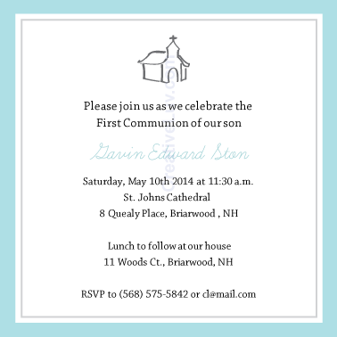 Simple Church in Square Communion Invitation, Invitation for Communion, Confirmation, Baptism, Christening and/or any other Christian religious event