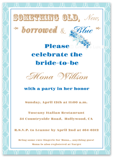 Something Blue Bridal Shower Invitation