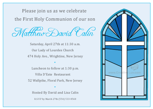 Stained Glass Panel Communion Invitation