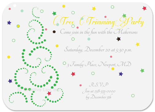 Tree Trimming Christmas Flat Invitation