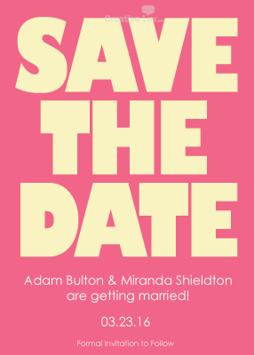 Typography Save the Date Invitation