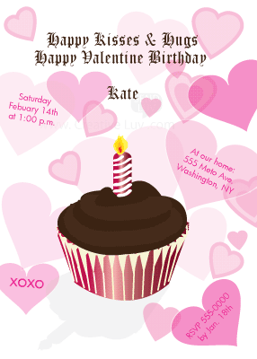 Valentine Birthday Cupcake