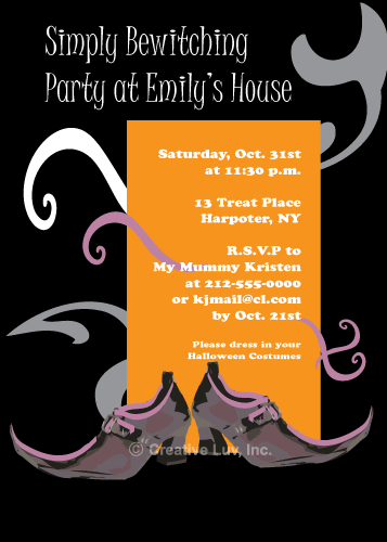 Witch Shoes Invitation